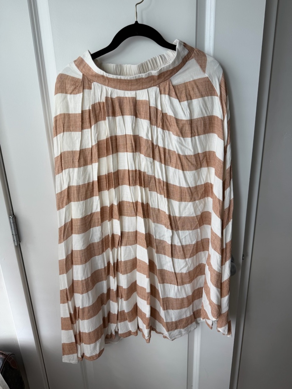 Blu Pepper Cream & Brown Striped Midi Skirt